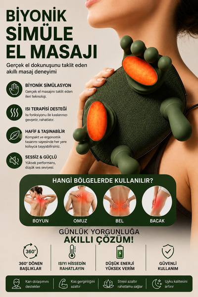 nextbuy Parmakla Yoğuran Gerçek El Hissi Sunan Şarjlı Isıtmalı Boyun Sırt Omu...