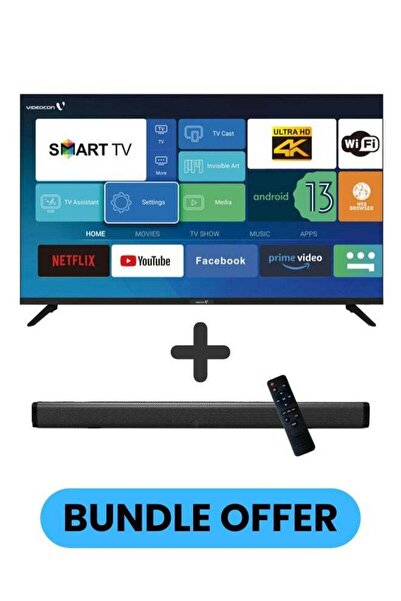 Videocon 50 Inch 4K UHD LED Smart TV Android OS DVBT2/S2 60Hz HDR with 2.0 Ch...