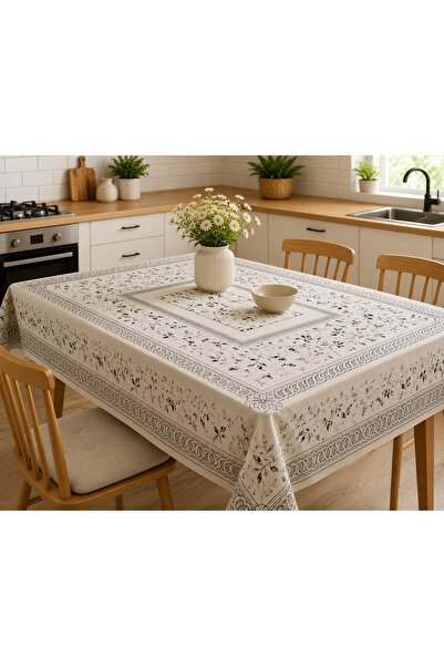 Beyaz Home 120 x 155 cm PVC Kaplı Leke Tutmaz Masa Örtüsü