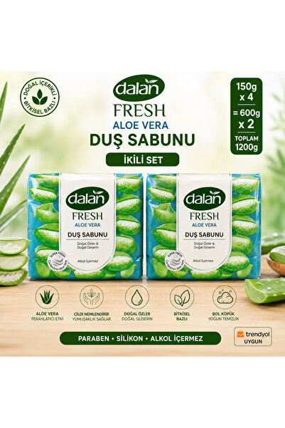 Dalan صابون الاستحمام بالصبار الطبيعي والجلسرين (150 جرام * 4 600 جرام) *2 قطعة