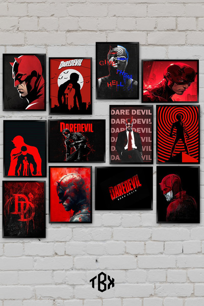 tablomaxtbx 12 Parça Daredevil Marvel Matt Murdock Körler Şeytanı Dekoratif M...