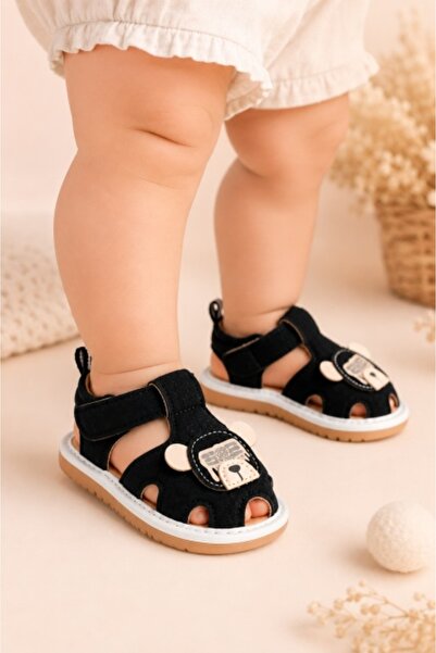 HANNA Sandale cu piuitoare, talpa moale, flexibila, Model Happy Bear, Baieti,...