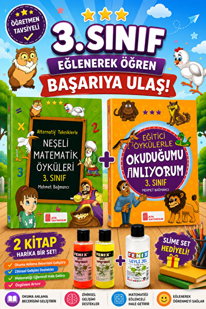Ata Yayıncılık 3.Sınıf Neşeli Matematik Öyküleri + Eğitici Öykülerle Okuduğum...