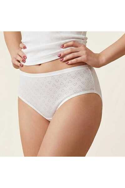 RIVANI White Openwork Underpants Turkish Artificial Silk 6 Pieces