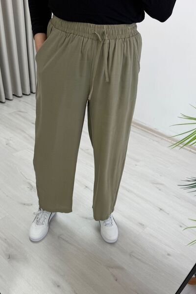 T Moda Store İkoll Glarmi Elastic Waist Ankle Length Summer Comfortable Fit P...