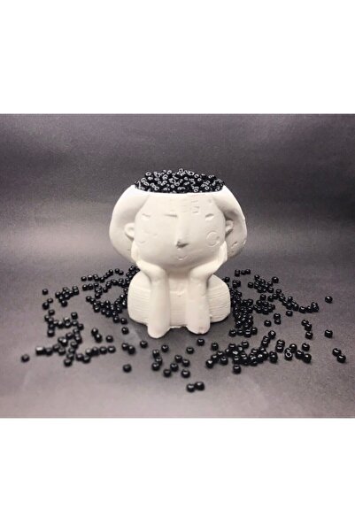 HERALDİS 4 mm Black Glass Sand Beads 100 Grams