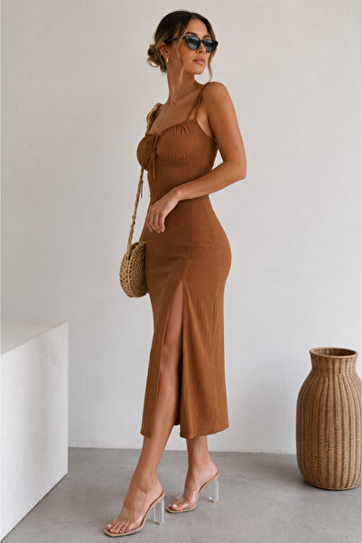 M&N Y Slit midi length dress with rope strap