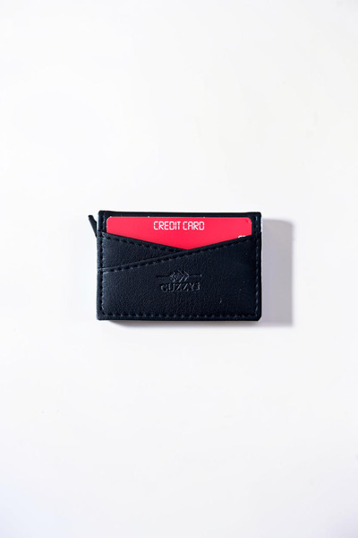 Guzzy Men's Black Color Mechanical Automatic Slide-Out Card Holder (6cm X 9.5cm)
