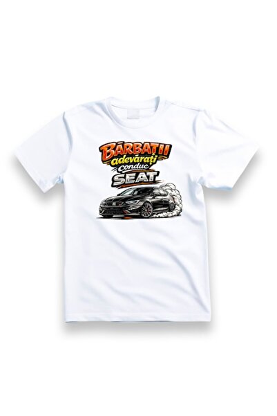 OEM Tricou personalizat cu mesaj: Bărbații adevărați șoferi, 100% bumbac, alb, S