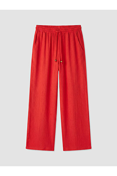 LC Waikiki Trendlucky Women's Wide Leg Pants with Elastic Waist and Differenc...