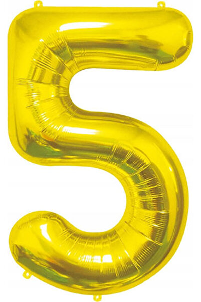 Godan Balon Folie Jumbo Numărul 5 Auriu 85cm