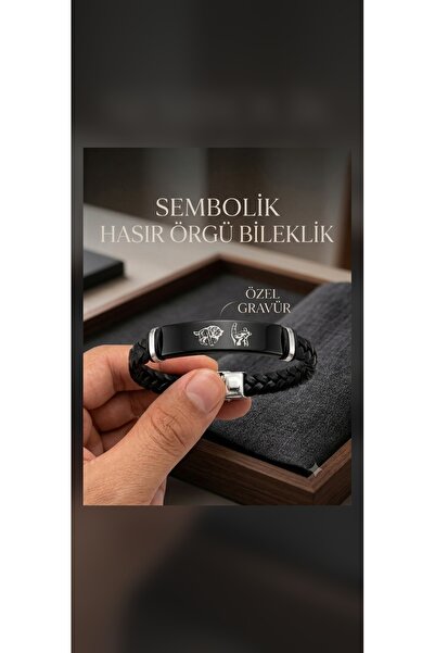 Akgümüş Bozkurt ve bozkurt isareti celik bileklik
