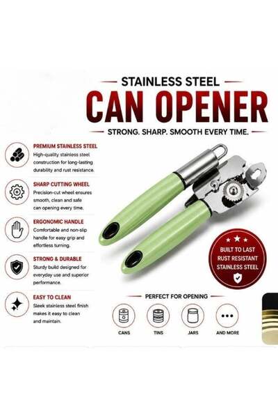 MISTERCOOK Stainless Steel Can Opener – Ergonomic Manual Box & Can Opener