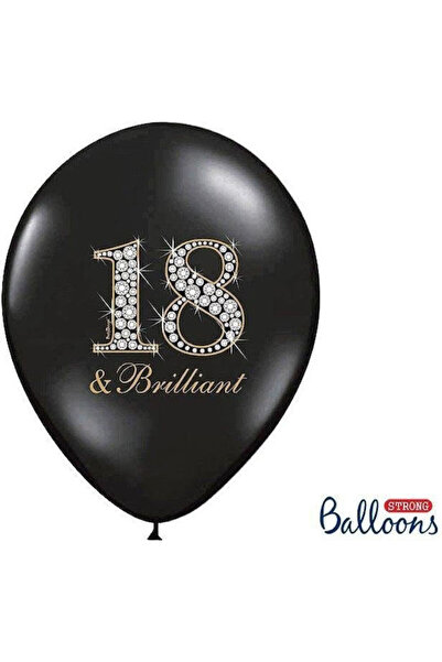 Partydeco Baloane de 30cm (18 inch) și Negru Pastel Strălucitor, 1 Pachet, 6 ...