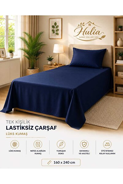 hulia home Set de lenjerie de pat Ranforce fără elastic, din bumbac brut, cu ...