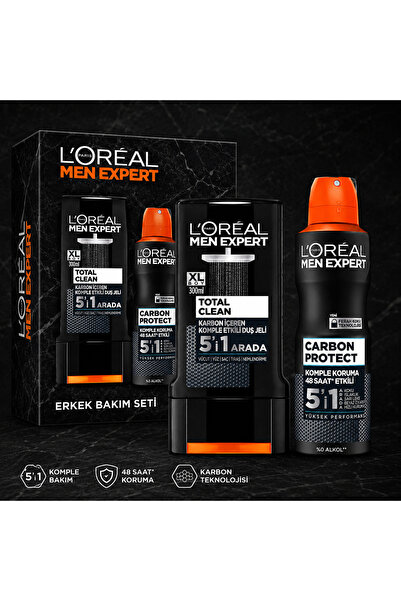 L'Oreal Paris Men Expert Carbon Protect Erkek Bakım Seti Duş Jeli 300 ML + De...