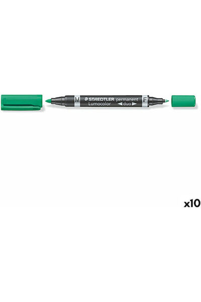 Staedtler Lumocolor Duo Μόνιμοι Μαρκαδόροι 5mm Πράσινο 10 τεμάχια