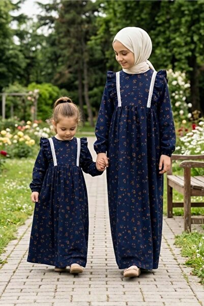 Betül Akbay Kız Çocuk Tesettür Elbise – Ahsen Model Pamuklu Viskon Tam Boy La...