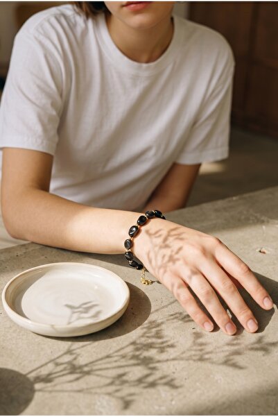 Mijja Genuine Natural Stone Women's Bracelet, Tarnish Resistant, Lacquer Coat...