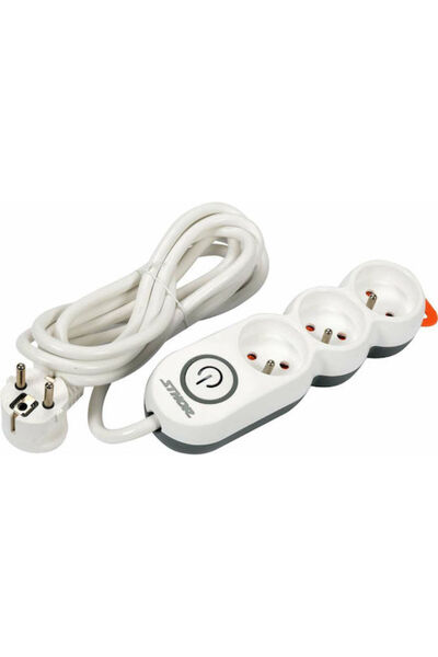 Toya Prelungitor cu 3 prize, cu USB-A, întrerupător și cablu de 1.5m Cod: aw_...