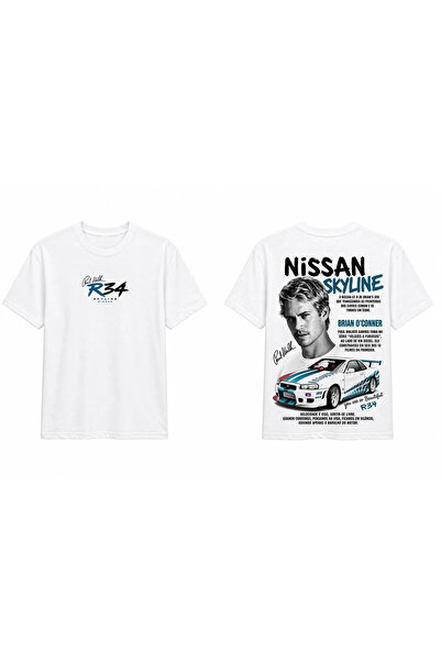 TOMRİS TASARIM Nissan Skyline R34 Brian O’Conner JDM Oversize T-Shirt