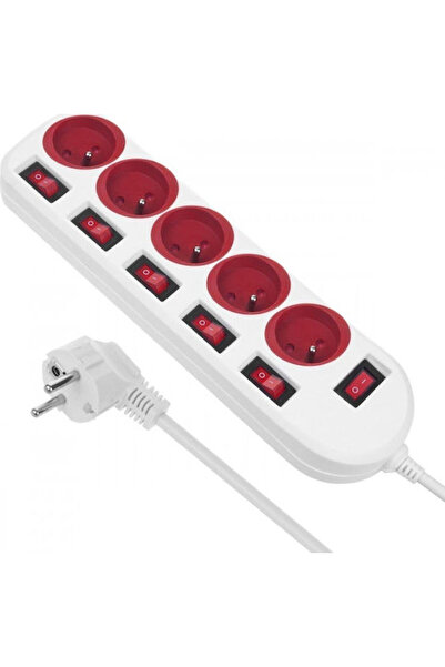 Maclean Energy Prelungitor cu protecție la supratensiune, 5 prize, cu USB-A, ...