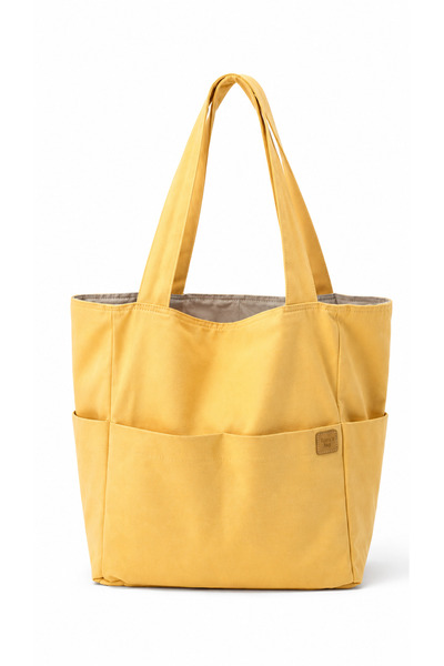 RONASBAG Butter Yellow Large Volume Multi-Pocket Tote Bag