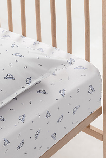 Yataş Mini Vintage Baby 100% Cotton Sheet & Pillowcase Set - Blue