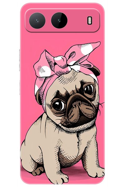 TECNO Spark 40 5G (KM8n) Uyumlu Kılıf Desen Baskılı Silikon Sevimli Pug STK:7...