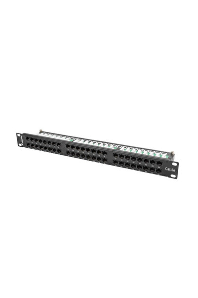 Lanberg Πάνελ διανομής για rack 1U 19 " με 48 θύρες Cat5e Μαύρο Κωδικός: PPU5...