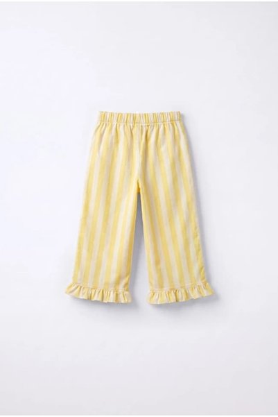 Generic Brand Yellow Striped Trousers with Heart Pocket Detail