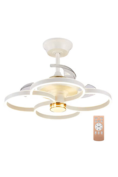 POWERTECH ανεμιστήρας οροφής HLL-0147 με LED φως, 120W, Φ65x45cm, λευκός