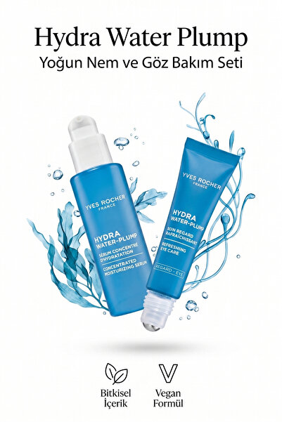 Yves Rocher Hydra Water Plump Yoğun Nem ve Göz Bakım Seti Serum 30 ml + Göz K...