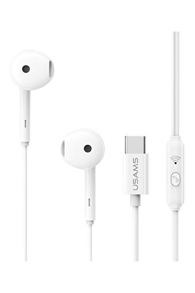 Usams earphones με μικρόφωνο SJ771, USB-C σύνδεση, 1.2m, λευκά