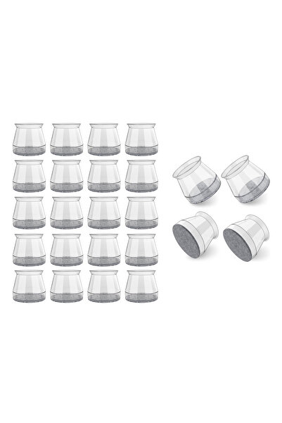 OEM HOME USE προστατευτικές τάπες επίπλων HUH-0224, 25-30mm, διάφανες, 24τμχ