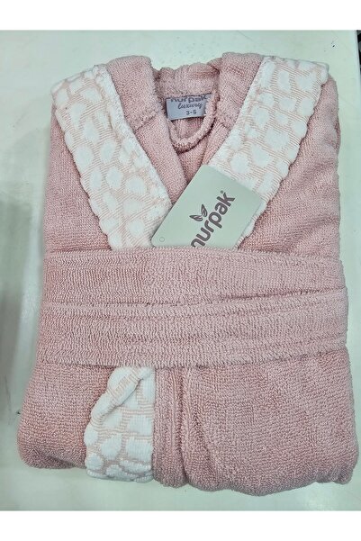 KÜBRAHOME'S Nurpak Hooded Cotton Children's Bathrobe 9-10 Years Old Pink