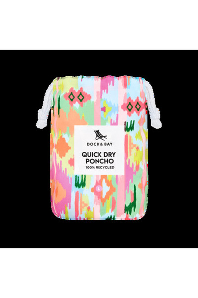 Dock & Bay Poncho Adults - Quick Dry Hooded Towel - Unicorn Waves - Medium