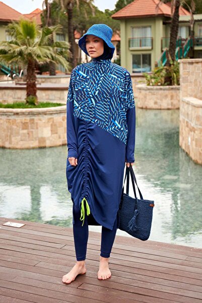 Marina Swimwear Full Covered Parachute Hijab Swimsuit 4 Pieces - Navy Blue | ...