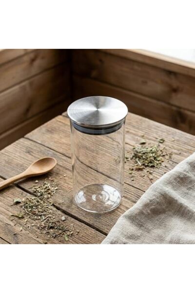 Yıldızan Adn Shop Metal Lid Glass Jar (300 ml) - Leak-Proof Vacuum Spice Cont...