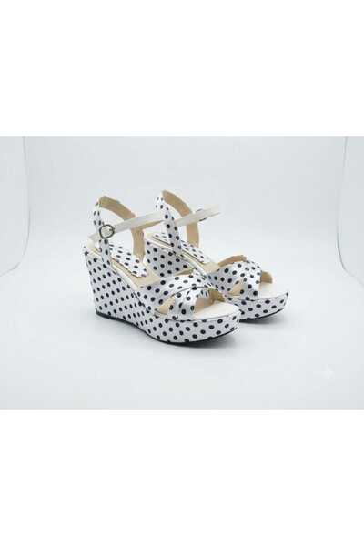 DYG STORE Polka Dot Crossed Strap Padded Women's Sandals