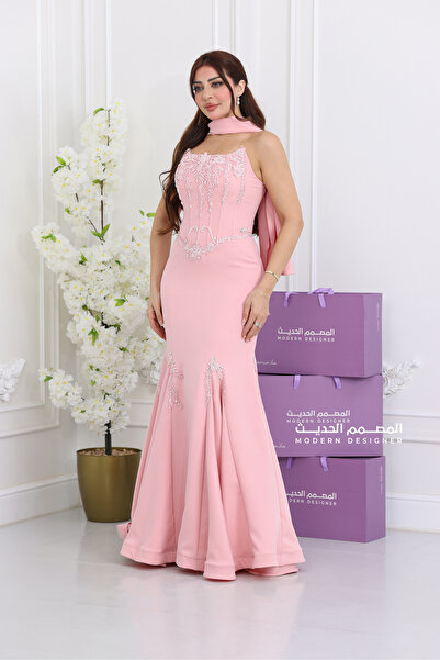 modern designer long evening dress