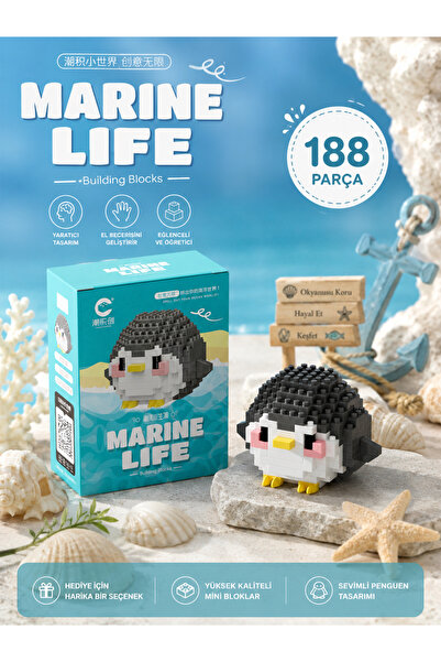 womi Marine Life Series Cute Penguin Block Building Block Figure