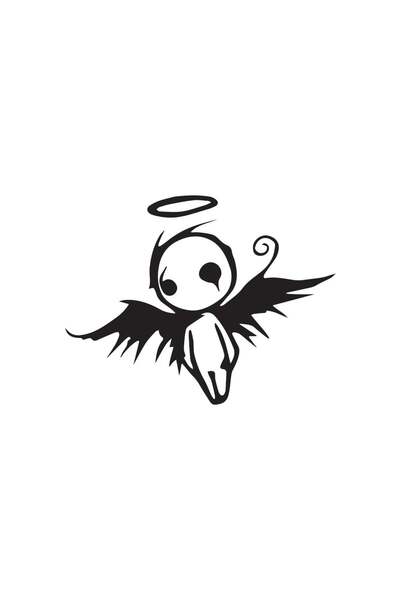 Amo-Stickers Стикер за кола Паднал ангел 45см Бял