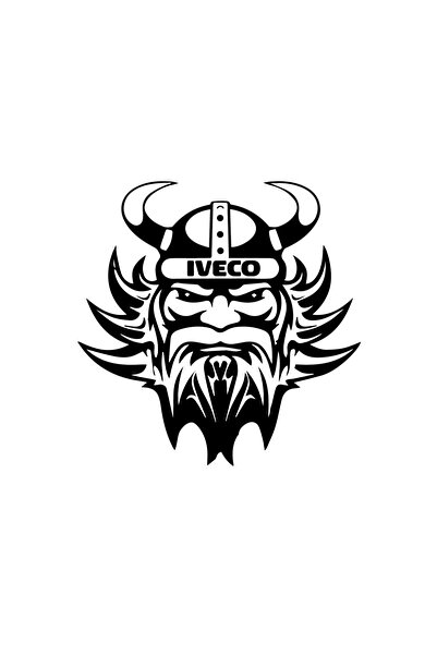 Amo-Stickers Sticker camion IVECO Viking 120cm Negru