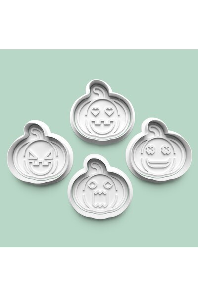 AKTASTORE Pumpkin Figure Cookie Mold and Sugar Dough Mold Set of 4 0942-Set