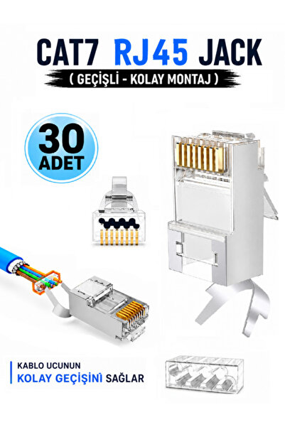 ANKTEK Cat7 Jack Metal Konnektör FTP/SFTP 8 Pin Kemerli Ez Rj45 Kolay Geçişli Cat6