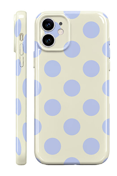 WANNA PROTECT iPhone 11 Mavi Puantiye Protect Slim Parlak Tam Kaplayan Baskı ...