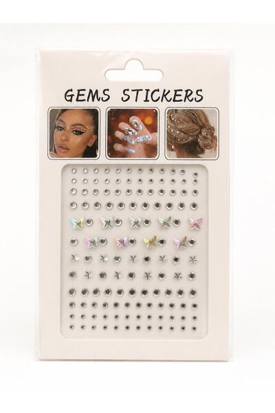 Hugs and Gifts Kelebekli Yüz Stickerı – Kendinden Yapışkanlı Cilt Kristalleri