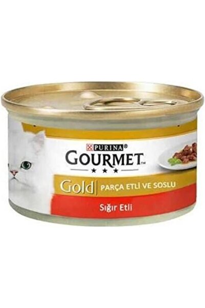 Gourmet Gold Parça Etli Sığır Etli Yaş Kedi Maması, 85 g