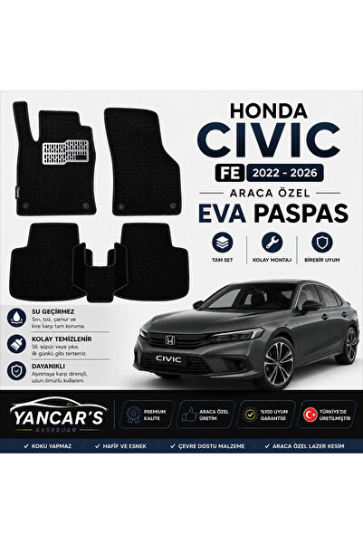 Honda Civic FE 2022-2026 Araca Özel Yeni Nesil EVA Paspas